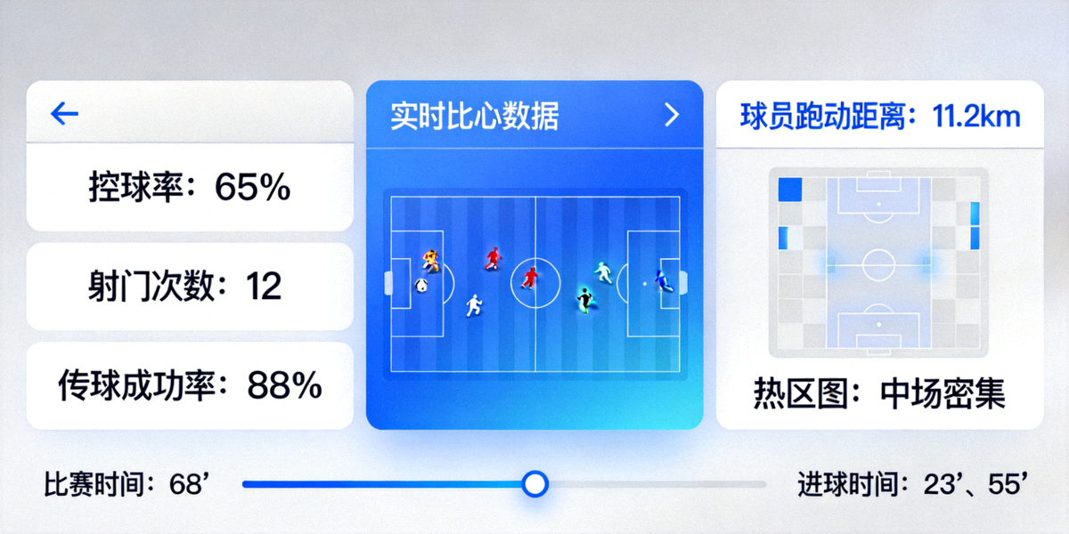 足球数据可视化仪表盘展示实时比赛统计信息